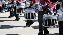 Drum line marching