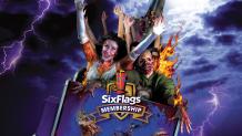 Zombies ride a roller coaster at Six Flags Over Texas