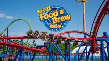 Superman ultimate flight going through inline twist with food and brew logo
