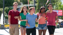 teens walking in main gate plaza