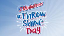 The words 3 Musketeers #ThrowShine Day