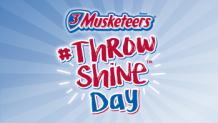 The words 3 Musketeers #ThrowShine Day