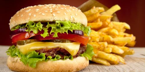 Burger and fries
