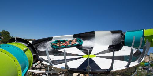 Tube going around water coaster bowl turn.