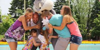 family having fun at the park