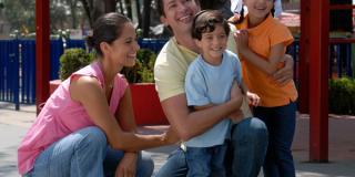 Family at Park with Young Children Family at Park with Young Children