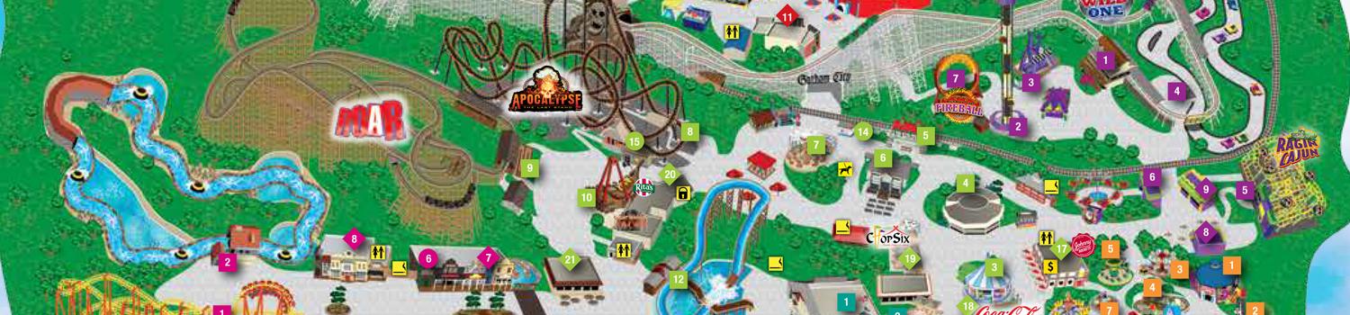 Six Flags Parks Map Usa